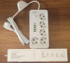5 Priz 4 USB 1 TYPE C Uzatma Kablosu - Thumbnail (1)