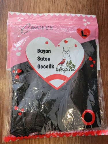 Kadın Saten Gecelik Siyah Seçenekli - 1