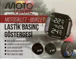 MotoWare Motorsiklet Bisiklet Lastik Basınç - Isı Kendinden Bataryalı Dijital Ekranlı Gösterge