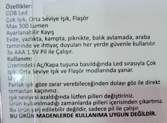 PT-5088 Ledli Kafa Lambası - 1